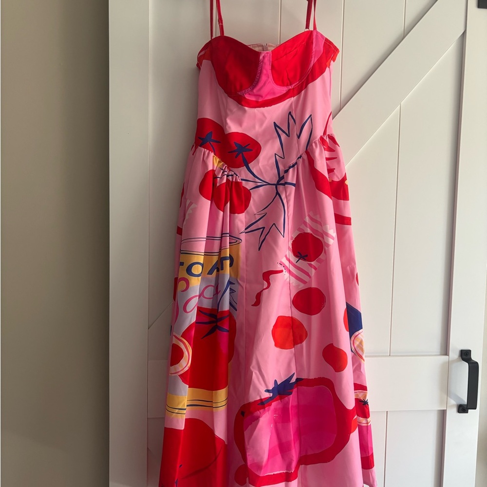 Women’s Pink & Red Tomato 🍅 Printed Sundress